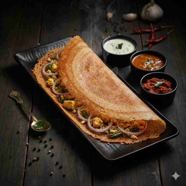 Onion Rava Paneer Dosa